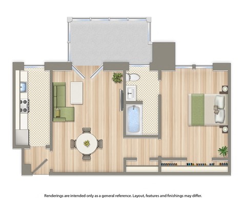 1 bedroom floor plan at the shawmut apartments in adams morgan washington dc